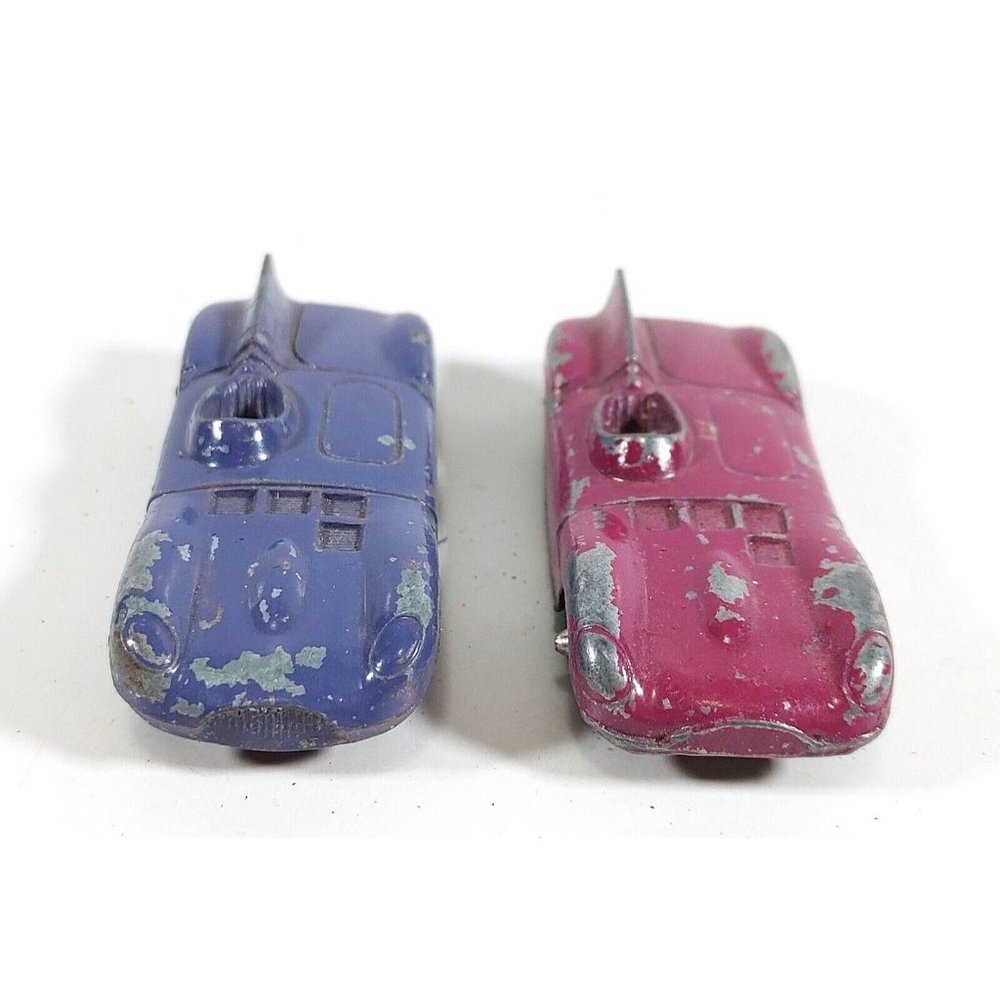Tootsie Toy USA Pink & Purple Jaguar Toy Cars Lot of 2